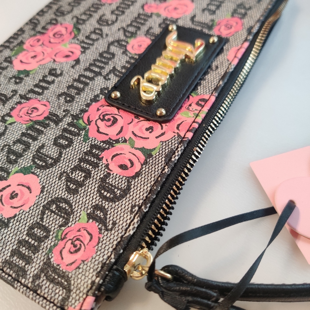 Juicy Couture Large Wristlet Logo Roses - Picture 10 of 11
